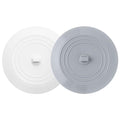 Vaincre 2PCS Bathtub Drain Stopper - 5" Silicone Kitchen Bathroom Hair Water Shower Stopper, Bathtub Drain Plug, Universal Flat Suction Shower Kitchen Cover, Bathroom Laundry Accessories - color: Grey+white