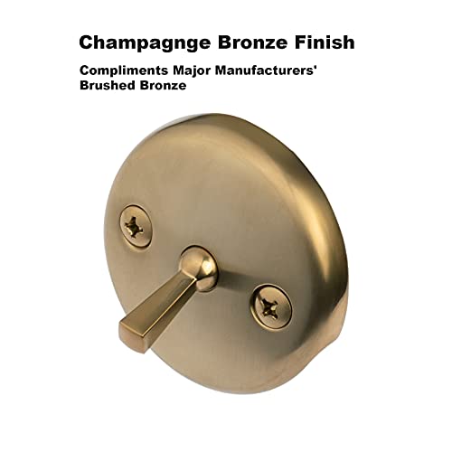 Champagne Bronze Trip Lever Tub Trim Kit Set with Trip Lever Overflow Face Plate, No putty Gasket, Trip Lever Bathtub Drain with Strainer, Overflow and Matching Screws, No putty installation Artiwell - color: Champagne Bronze