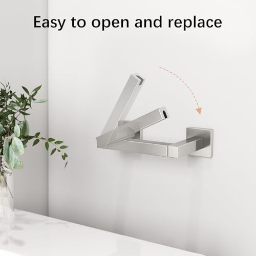 FEILERN Toilet Paper Holder Wall Mounted Post Pivoting Square Tissue Holders Roll Holder Hangers for Bathroom Commercial Toilet Paper Dispenser, Brushed Nickel - color: Brushed Nickel, size: 1 Pack