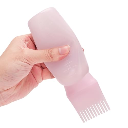 Hair Scalp Massager Shampoo Brush & Root Comb Applicator Bottle Set, Silicone Scalp Scrubber Hair Dye Bottle for Hair Care.