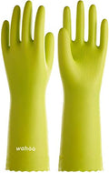 LANON wahoo Skin-Friendly Cleaning Gloves, Dishwashing Kitchen Gloves with Cotton Flocked Liner, Reusable, Non-Slip, Bud Tender, Medium - color: Bud Tender, size: Medium (Pack of 1)