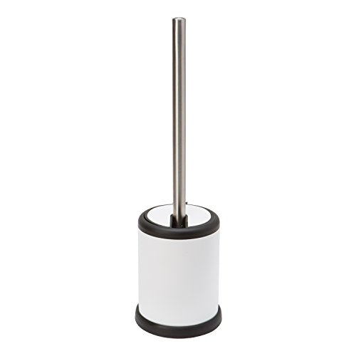 Bath Bliss Toilet Brush and Holder | Self Closing Lid | 360 Degree Brush Head | Bathroom Cleaning | Compact Size | Storage and Organization | White - color: White, size: 1 Pack