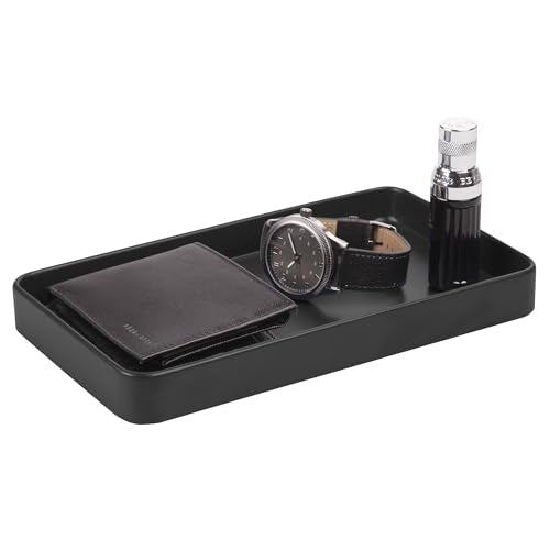 iDesign Steel Vanity Tray for Bathroom Organization and Storage - Matte Black - color: Matte Black, style: Pack of 1
