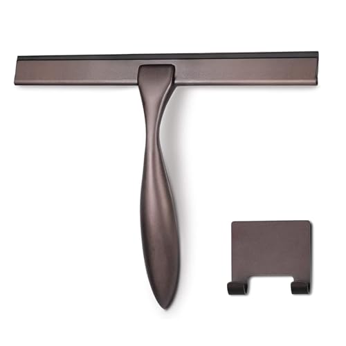 Hiware All-Purpose Shower Squeegee for Shower Doors, Bathroom, Window and Car Glass - Bronze, Stainless Steel, 12 Inches - color: Bronze, size: 12-Inch