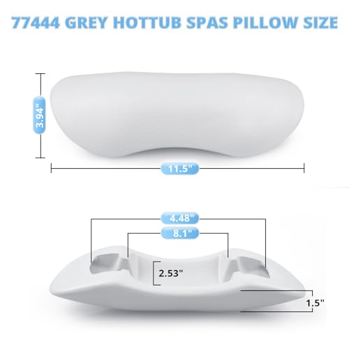 IWIWE 77444 1285201 Hot Tub Spa Head Rest Replacement Pillows Compatible with Hot Spring/Watkins/Hot Tub (2015-2019) Spa Neck Pillow Fits Hot Spot Relay Rhythm SX Tempo TX Head Rest For Hot Tub-4 Pack