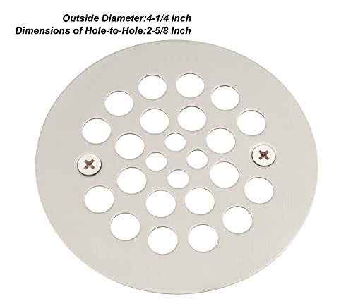 Artiwell 4-1/4“ Shower Strainer Drain Trim Set, Screw-in Shower Strainer Drain Cover, Plastic-Oddities Style Replacement Strainer Grid,Machine & Self-Tapping Screws Included (Brushed Nickel) - color: Brushed Nickel