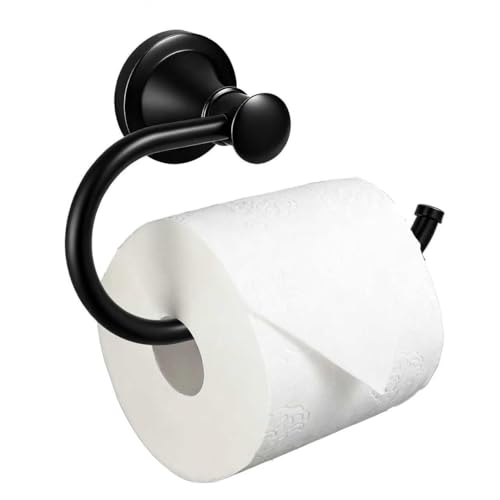 Matte Black Toilet Tissue Paper Holder Matte Black Bathroom Accessories Toilet roll Paper Hanger, Wall Mounted, Rustproof - color: Matte Black