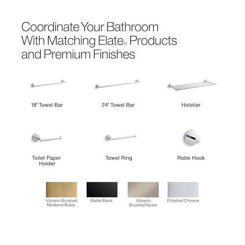 KOHLER K-27292-BL Elate Toilet Paper Holder, Minimalist Design, Premium Durable Metal, Corrosion Resistant, Matte Black - color: Matte Black