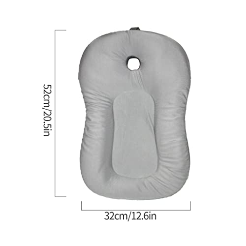 Baby Bath Mat, KAKIBLIN Baby Bath Cushion Soft Anti-Slip Bath Pad Toddler Bath Pillow, Grey - color: Grey