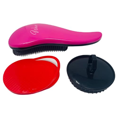 G.B.S Wave Detangling 3-in-1 Hair Brush Set (Pink) - color: Pink
