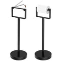 RUACQ Toilet Paper Holder Stand, Floor Toilet Paper Stand with Weighted Base, SUS304 Stainless Steel Bathroom Toilet Paper Holder Free Standing, Heavy Duty (Matte Black, 1 Pack) - color: Matte Black, size: Free Standing