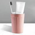 Toothbrush Cup for Bathroom-12oz Unbreakable Stainless Steel Bathroom Cup,Easy to Clean Toothbrush Mouthwash Cup, Reusable Bathroom Tumbler Cups for Home/School/Office(3" x 4.5") (Pink) - color: Pink