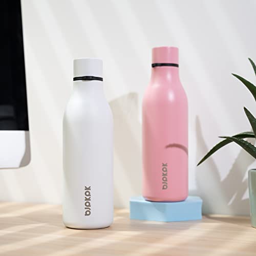 BJPKPK Insulated Water Bottles, 18 oz Stainless Steel Metal Water Bottle with Strap, BPA Free Leak Proof Jugs, Mugs, Flasks, Reusable Thermal Flasks for Sports & Travel, Light Pink - color: Light Pink, size: 18 Ounces, style: 18oz