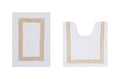 Better Trends 100% Cotton Hotel Collection Bath Mats Set, White & Sand Mats - Tufted, Reversible & Absorbent & Machine Washable 2 Piece Bathroom Rug Set, Toilet Base & Sink Bath Mat Rug - color: White & Sand, size: 2 Piece Set (17" x 24" | 20" x 20")