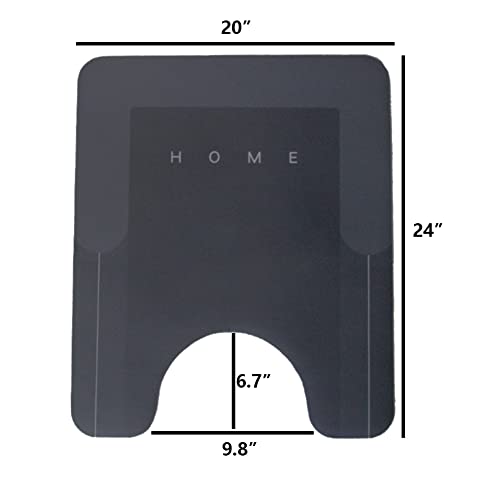 HelloTree 2Pcs Ultra Soft Napa Skin Bath Mat and U-Shaped Toilet Rug, Water Absorbent and Non Slip Shower Bath Rug for Bathroom, Tub and Shower - 20"x32"+20"x24", Dark Grey - color: Dark Grey, size: 20" X 32" + U Shape 20" X 24"