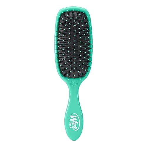 Wet Brush Shine Enhancer, Aqua, Natural Boar Bristles with Ultra-Soft IntelliFlex Technology, Leaves Hair Shiny and Smooth, Detangling Brush for All Hair Types, For Women, Men, Wet & Dry Styling - color: Amazon Aqua, size: 1 Count (Pack of 1)