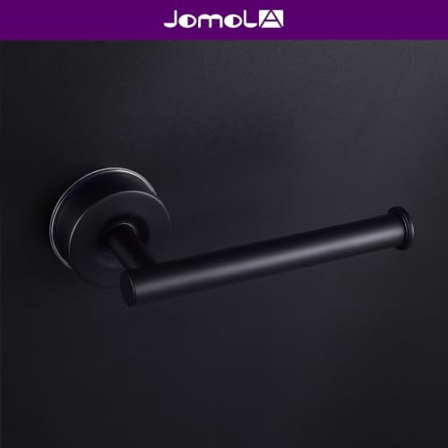 JOMOLA Toilet Paper Holder, Matte Black Stainless Steel Suction Cup Wall Mount, No-Drilling Bathroom Tissue Paper Towel Holder for Kitchen, RV, 1 Pack - color: Black-1 Pack