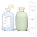 ASEVAT 8.8oz Travel Bottle with Flip Cap, Leak Proof Squeeze Bottles, Refillable Plastic Travel Containers for Creams, Lotion, Foundation, Shampoo, Conditioner - color: Green+Blue, size: 8.8oz