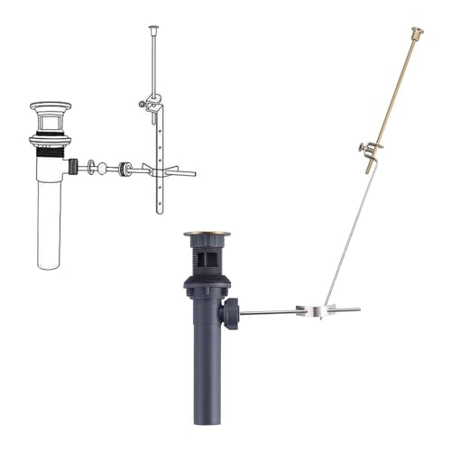 Bathroom Sink Drain with Lift Rod, Brushed Gold Sink Drain with Overflow, ARCORA Drain Stopper for Vessel Sink - color: Brushed Gold-1 Pack, style: Lift Rod With Overflow
