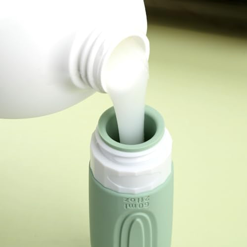 Mrsdry Travel Bottles for Toiletries, Tsa Approved 2oz Travel size Bottles, BPA Free Leak Proof Travels Toiletry Containers, Traveler Accessories with Toiletry Bag for Shampoo Liquid (4 Pack) - color: Mint-Grey-2oz