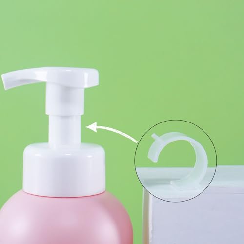 Kids Foaming Soap Dispenser, Plastic 10oz 300ml Cute Hand Toddler Soap Dispenser for Bathroom Flat Refillable Pump Bottles for Kitchen Liquid Shampoo Body Wash Set of 2 (White+White)