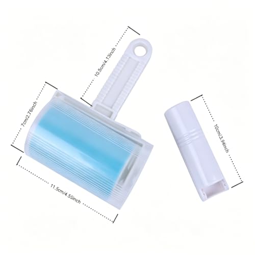 Reusable Lint Roller for Pet Hair – Washable Sticky Picker Set, 2-in-1 Portable & Standard Roller, Eco-Friendly No Refills, Removes Dog & Cat Fur from Clothes, Couch, Car (Blue) | Washable Sticky Picker Set for Pet Hair, Portable, Standard Roller, Eco-Fri