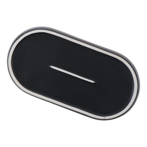 1 Pcs Ceramic Matte Black Round Soap Dispenser Tray, Multi-Purpose Lotion Bottle Hand Sanitizer Dispenser Bottle Mouthwash Cup Tray for Kitchen Sink, Bathroom
