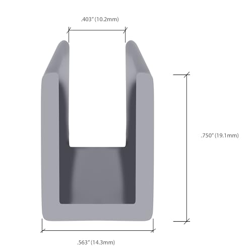 Brixwell SDCD38PS-CCP4 Polished Stainless 3/8" Fixed Panel Shower Door Deep U-Channel - 4 inch Sample - color: Polished Stainless Steel, size: 4 Inch - Sample