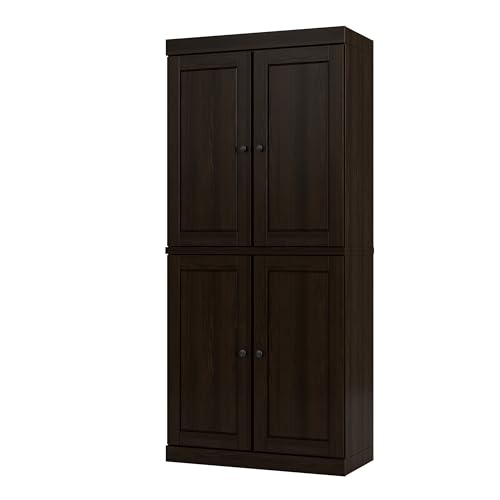 Palace Imports Solid Wood Tall Bathroom Storage Cabinet - 71.5" H x 32" W - Espresso Wooden Cabinet with 4 Raised Panel Doors & Adjustable Shelves, 100% Renewable Eco-Friendly Wood, Modular Cabinets - color: Espresso