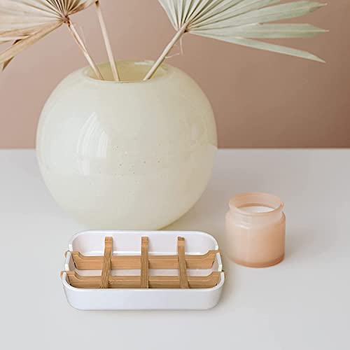 Aoheuo Modern Bamboo Fiber soap Holder and soap Dish Combination (Removable), Black, 5.12 Long by 3 Wide, 0.98 inches high, Used in Kitchens, bathrooms, and bar Sinks - color: Black, size: 1Pack (Bamboo)