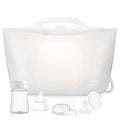Silicone Travel Bottle Sterilizer Bags | 2000ml Microwave Steam Sterilizer Bags for Baby Bottles, Breast Pump & Pacifiers, Reusable Steam Sterilizing Bags for Travel and Home Use (Clear Milk White) - color: Clear Milk White