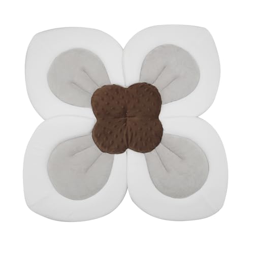 PandaEar Baby Bath Pad for Infant Newborn | Soft Flower Petals for Sink Bathtub Essentials Shower Gift (Grey) - color: Grey