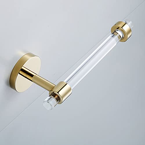 3 Pieces Bathroom Accessories Hardware Set Wall Mounted,Towel Rack 16 inches+Toilet Paper Holder+Hook,Acrylic and Brass,Gold Towel Bar Set SHUNLI - size: 3-Piece (40cm Towel Bar)