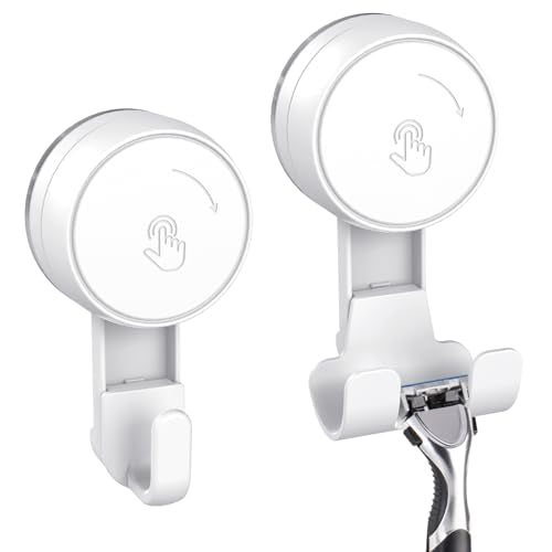 LUXEAR Suction Hooks Powerful Vacuum Suction Cup Hooks-1PACK Razor 1pack Single White - size: 1 Pack Single & 1 Pack Razor