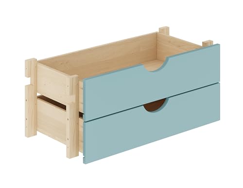 Palace Imports Solid Wood Tall Bathroom Pantry Cabinet with 4 Wooden Doors & Adjustable Shelves, Aqua - 100% Eco-Friendly, Renewable, Space-Saving Storage, 71.5" H x 32" W, Made in Brazil - color: Aqua
