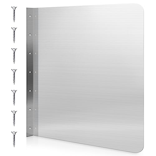 Amylove 20 x 20 Inch Stainless Steel Splash Guard Stainless Steel Wall Mount Guard with Screws Screws for Bathroom Sink Side Sink Splash Prep Sinks Protector for Commercial Kitchen Restaurant - size: 20 x 20 Inch