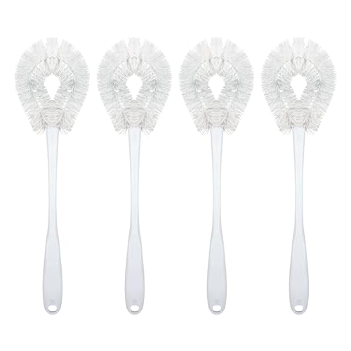LOLA Toilet Bowl Brush w/Curved Head, 4 Pack, Coated Wire, Durable Poly Bristles, Reaches Under Toilet Bowl Rim - size: 4 Pack, style: Loop Style Bowl Brush