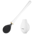 Modern Flexible Silicone Toilet Caspa, Silicone Toilet Bowl Brush and Holder Set, Flat Flexible Brush Holder Set, Water Drop Toilet Brush, Toilet Wand Cleaning Kit Wall Mounted, White