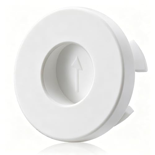 Sink Overflow Ring Brass Drain Cover Basin Sink Spillover Caps Round Sink Drain Insert Plug (White) - color: White