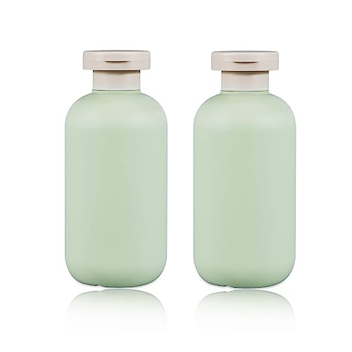 6.8oz Squeeze Bottles with Flip Cap, Refillable Plastic Travel Bottles for Creams, Lotion, Shampoo, Conditioner (2 Pcs) - color: Green, size: 200ml/6.8oz