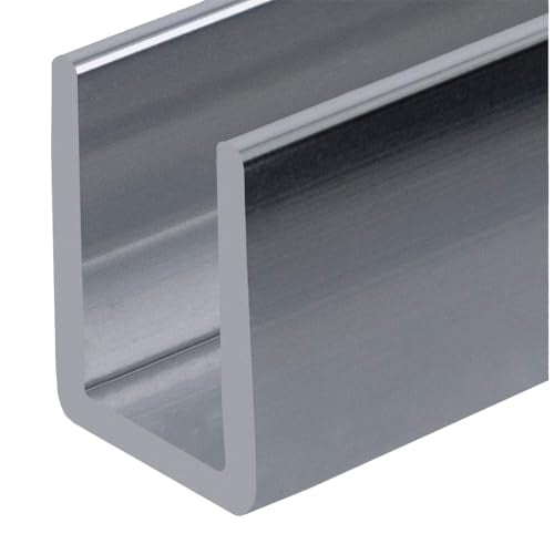 Brixwell SDCD38BS-CCP4 Brushed Stainless 3/8" Fixed Panel Shower Door Deep U-Channel - 4 inch Sample - color: Brushed Stainless Steel, size: 4 Inch - Sample