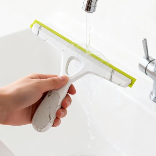 10" Silicone Squeegee for All Surfaces, Multi-Purpose Cleaner for Bathroom, Kitchen, Car & Window Glass (Set of 2)