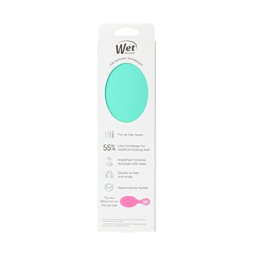 Wet Brush Original Detangler Hair Brush, Amazon Exclusive Aqua- Ultra-Soft IntelliFlex Bristles-Detangling Hairbrush Glides Through Tangles For All Hair Types (Wet Dry & Damaged Hair) - Women & Men | Ultra Soft IntelliFlex Bristles Gently Separate Knots w