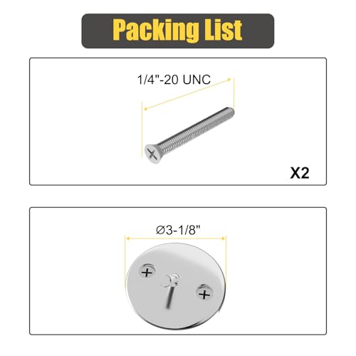 Trip Lever Bathtub Overflow Faceplate, Trip Levers Tub Drains Cover with Matching Screws (Chrome) - color: Chrome Cover