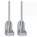Toilet Brush, Long Handle Golf Toilet Brush with Holder 360° Deep Cleaning Flexible Silicone Toilet Cleaner Brush Wall Mounted for Bathroom (2Pcs Grey) - color: 2pcs Grey