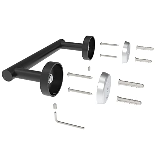 RARXTR Matte Black 2 Pack Toilet Paper Holder SUS304 Stainless Steel Double Post Pivoting Toilet Paper Roll Holder Wall Mounted Toilet Tissue Holder for Commercial Bathroom RV - color: Matte Black, size: Wall Mount 2 Pack