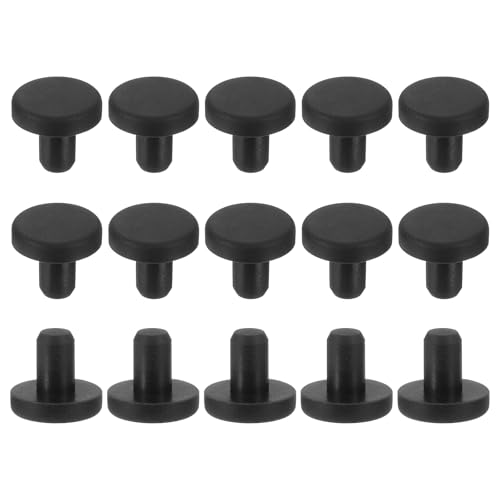 uxcell 15Pcs Silicone Hole Plug, Waterproof Solid T-Shaped Rubber Stoppers Bottle Seal Tube Pipe Plug End Cap for 5mm/0.2" Hole for Bathtub Bottle, 0.31" Plug Height, Black - color: Black, size: For 5mm/0.2" Hole, 0.31" Plug Height