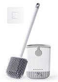HONOVA Silicone Toilet Bowl Brush with Ventilated Holder, 1 Pack, White | Floor Standing & Wall Mounted, Drip-Proof, Toilet Cleaner Brush for RV Travel, Camper, Family Bathroom - style: 1 Pack