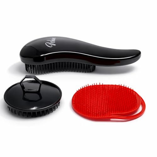 Wave Detangling Brush Set for Curly Hair, Thick, Straight & Natural Hair - Gentle Detangler Hair Brush for Women, Kids & Toddlers with Flexible Bristles -Hairbrush for Wet & Dry detangle | Gentle Detangler, Flexible Bristles, For Women & Kids, Wet & Dry H