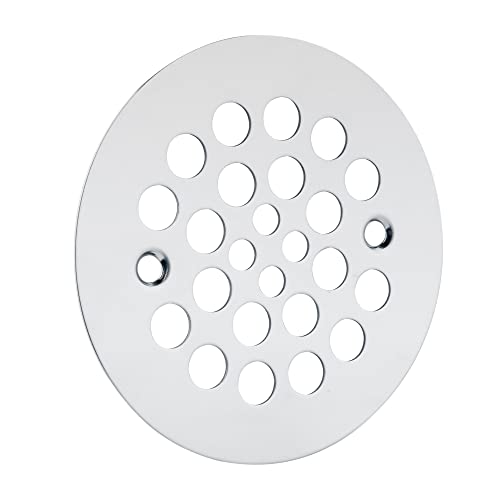 Artiwell 4-1/4“ Shower Strainer Drain Trim Set, Screw-in Shower Strainer Drain Cover, Plastic-Oddities Style Replacement Strainer Grid,Machine & Self-Tapping Screws Included (Chrome Plated) - color: Chrome Plated